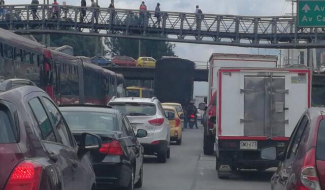 Trancón en Transmilenio