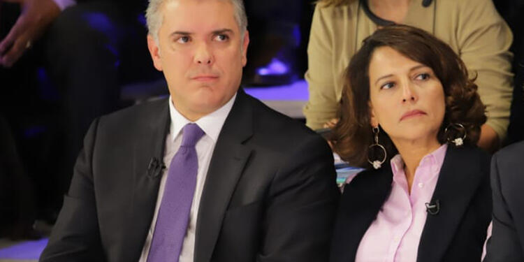 El presidente Iván Duque junto a Nancy Patricia Gutiérrez, ministra del Interior. El presidente Iván Duque junto a Nancy Patricia Gutiérrez, ministra del Interior