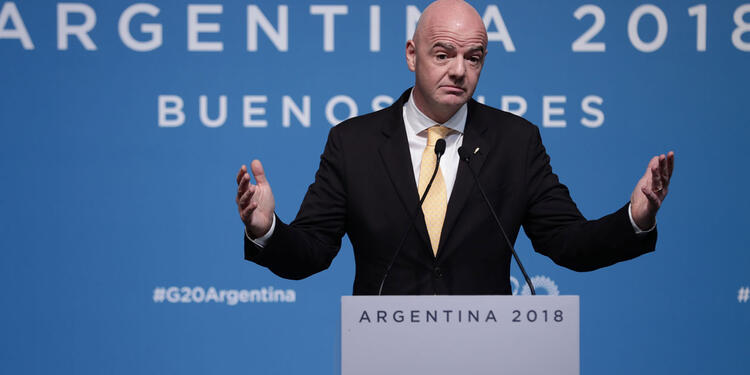 Gianni Infantino, presidente de la FIFA, presente por estos días en Buenos Aires