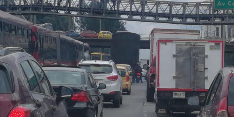 Trancón en Transmilenio