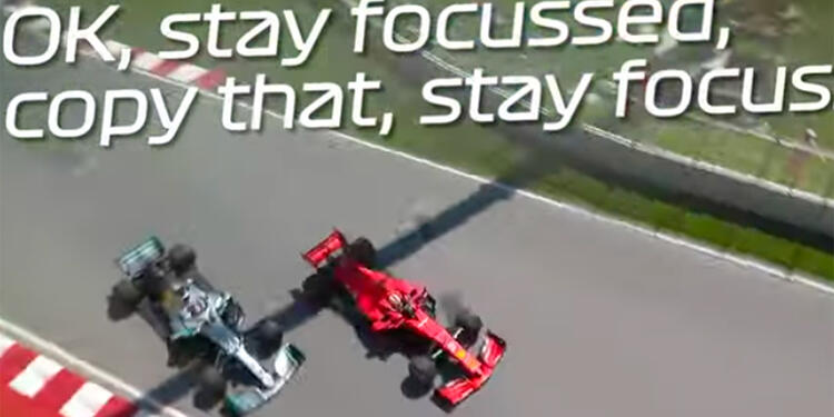 Vettel y Hamilton durante el incidente en el Gran Premio de Canadá
