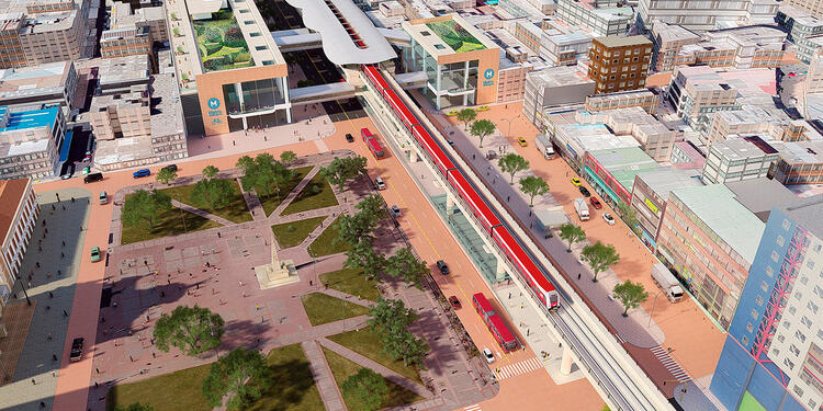 Un render del Metro de Bogotá
