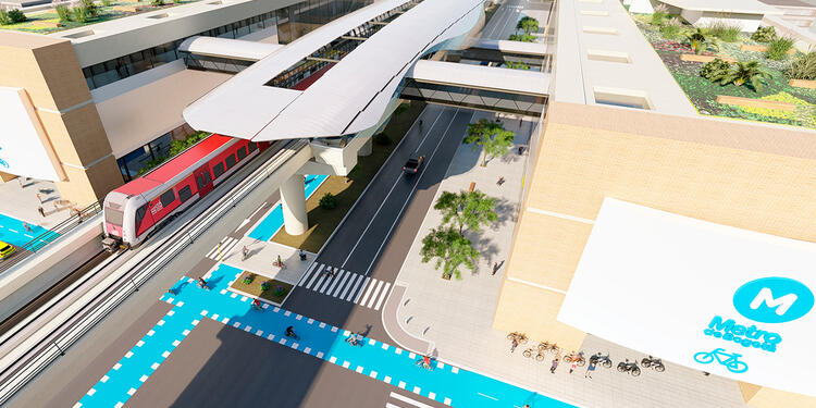Un render del Metro de Bogotá