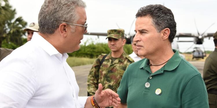 El presidente Iván Duque y el gobernador de Antioquia, Aníbal Gaviria