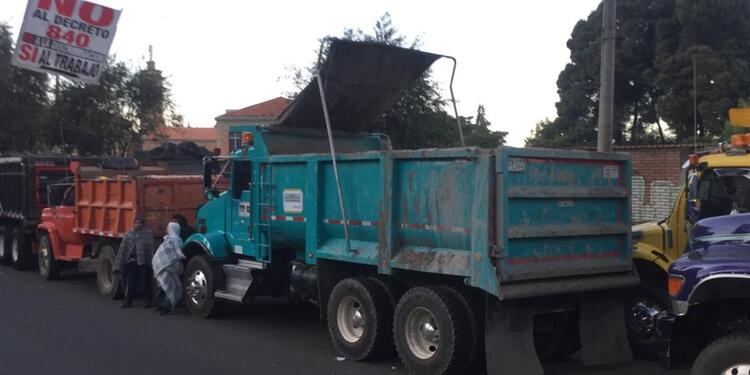 Protesta de camioneros en Bogotá