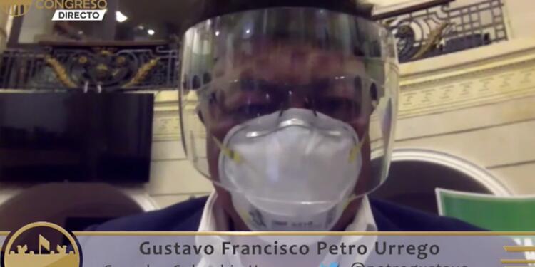 Gustavo Petro en sesión virtual por pandemia