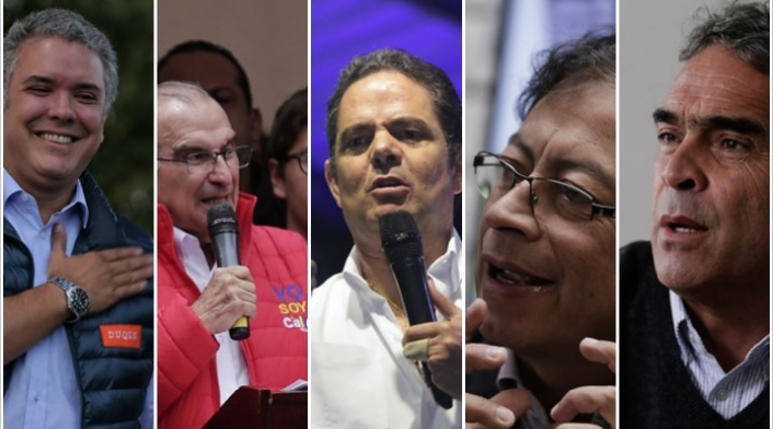 Candidatos presidenciales Iván Duque, Humberto de la Calle, Germán Vargas Lleras, Gustavo Petro y Sergio Fajardo / Colprensa Candidatos presidenciales Iván Duque, Humberto de la Calle, Germán Vargas Lleras, Gustavo Petro y Sergio Fajardo / Colprensa