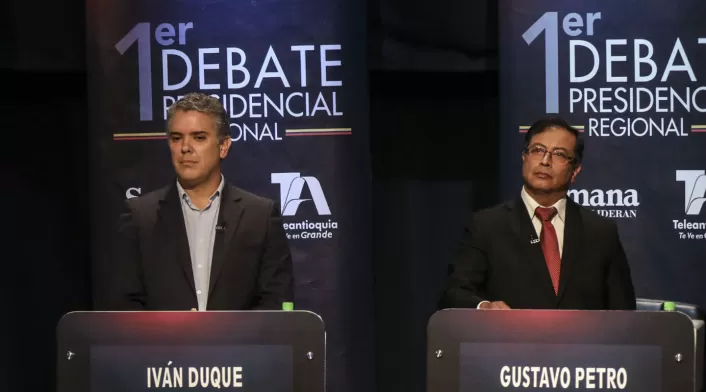 Los candidatos Iván Duque y Gustavo Petro se enfrentarán en segunda vuelta este 17 de junio Los candidatos Iván Duque y Gustavo Petro se enfrentarán en segunda vuelta este 17 de junio