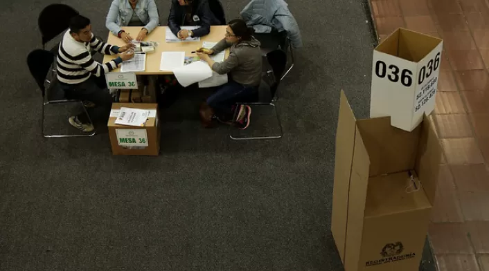 Las mesas de votación en Corferias Las mesas de votación en Corferias