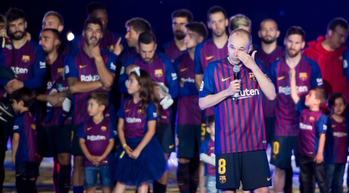 Andrés Iniesta en su despedida en el Camp Nou. Andrés Iniesta en su despedida en el Camp Nou.