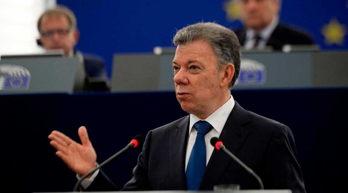 Juan Manuel Santos ante el Parlamento Europeo Juan Manuel Santos ante el Parlamento Europeo