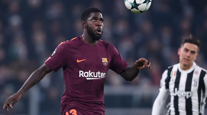 Samuel Umtiti en un partido contra Juventus Samuel Umtiti en un partido contra Juventus