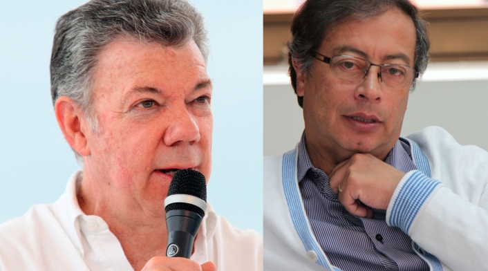 Juan Manuel Santos y Gustavo Petro Juan Manuel Santos y Gustavo Petro