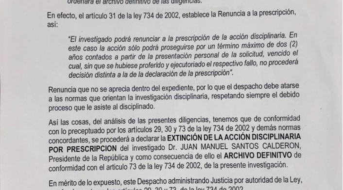 Fallo de la Comisión de Acusaciones contra Santos Fallo de la Comisión de Acusaciones contra Santos