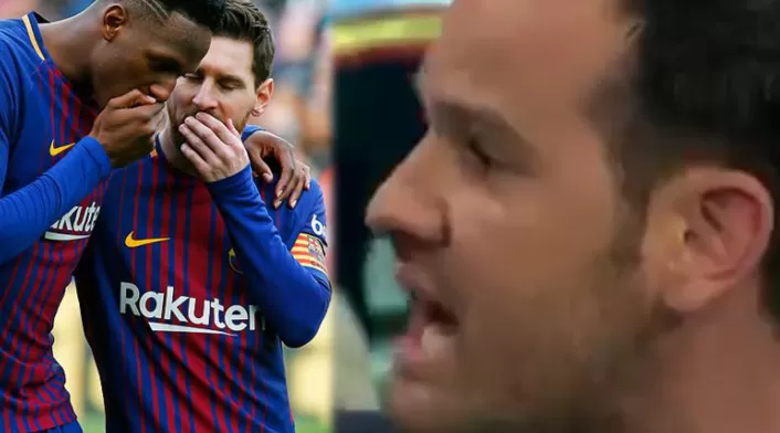 Yerry Mina con Messi / El periodista Quim Domènech Puigbó Yerry Mina con Messi / El periodista Quim Domènech Puigbó