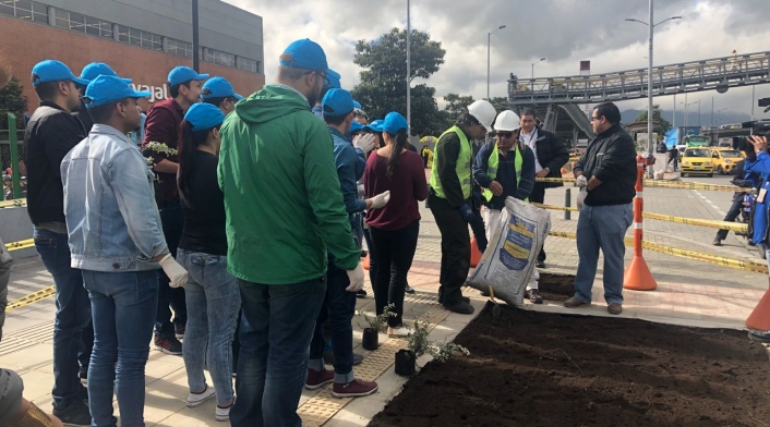 150 voluntarios pertenecientes a la Comunidad Terranum, que reúne a más de 20 empresas del sector, le dieron vida al eje de la calle 26 150 voluntarios pertenecientes a la Comunidad Terranum, que reúne a más de 20 empresas del sector, le dieron vida al eje de la calle 26