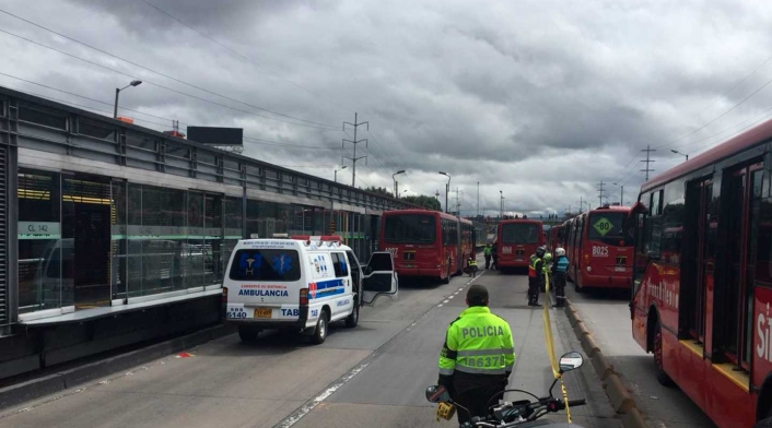 Asaltante atropellado por bus de Transmilenio Asaltante atropellado por bus de Transmilenio