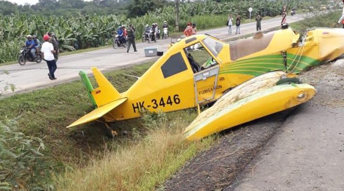 El avión accidentado