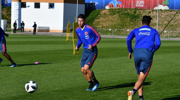 El entrenamiento de la Selección Colombia en Kazán, antes de viajar a Saransk