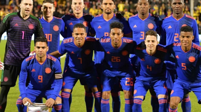 Selección Colombia formada previo al amistoso ante Australia