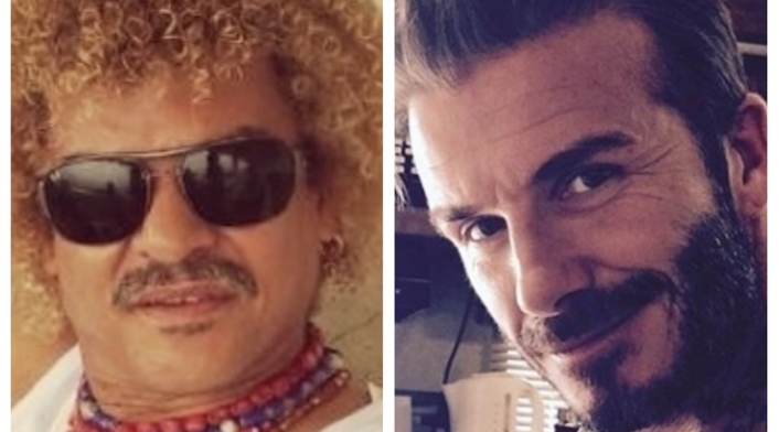 David Beckham y el Pibe Valderrama