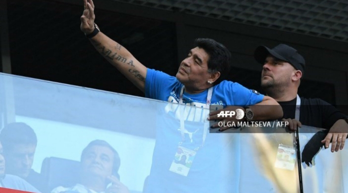 De manera insólita se comportó Diego Maradona en el partido entre Argentina y Nigeria