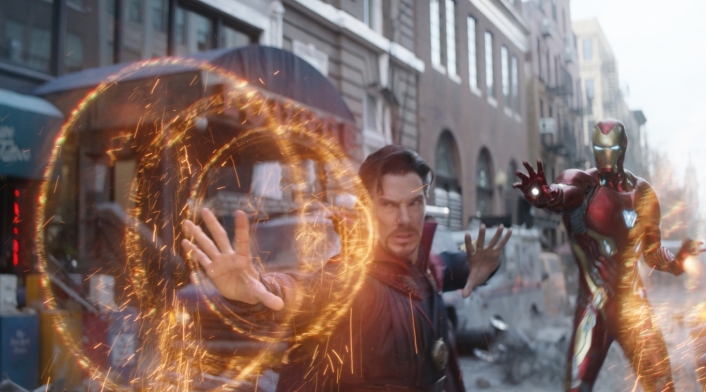 Benedict Cumberbatch como Doctor Strange en Avengers Infinity War
