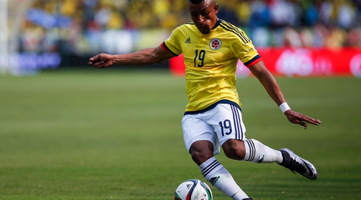 Farid Díaz con la Selección Colombia, el 29 de marzo de 2016 en Barranquilla