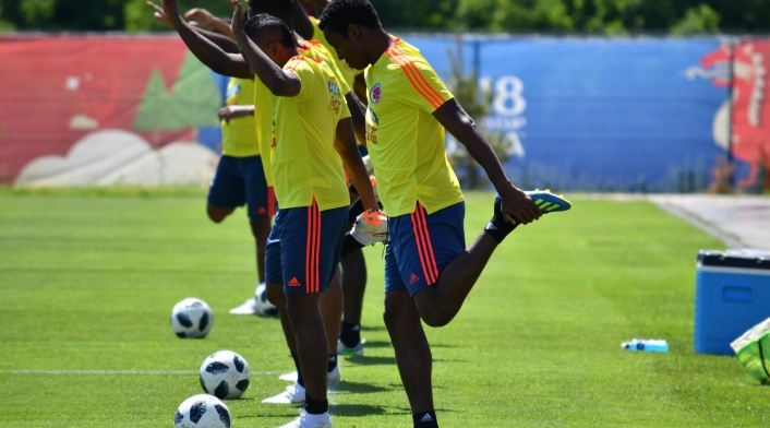 La Selección Colombia entrenando en Kazán de cara al juego contra Inglaterra