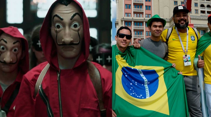 Hinchas Brasil y la 'casa de papel' Hinchas Brasil y la 'casa de papel'