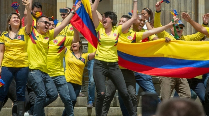 Hinchas de la Selección Colombia en Bogotá