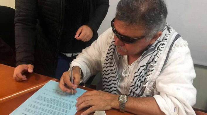 Jesús Santrich, integrante de las Farc, en Bogotá