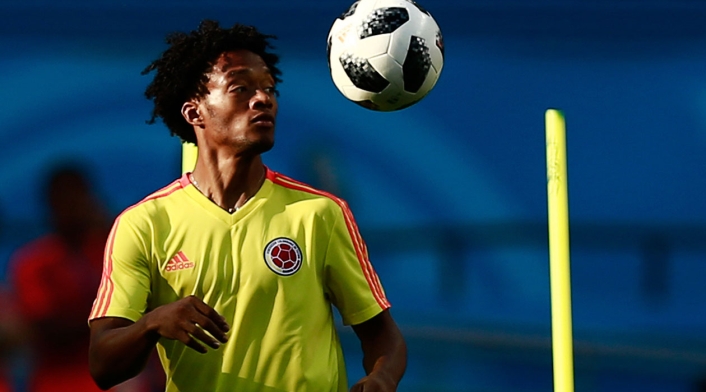 Juan Guillermo Cuadrado entrenando con la Selección Colombia