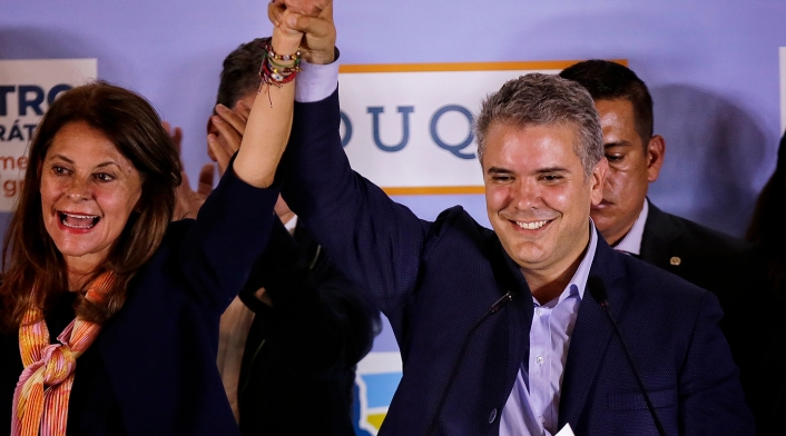 Marta Lucía Ramírez e Iván Duque (vicepresidenta y presidente de la República electo)