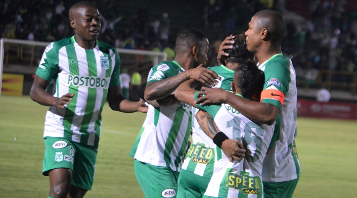 Jugadores de Atlético Nacional celebrando un gol