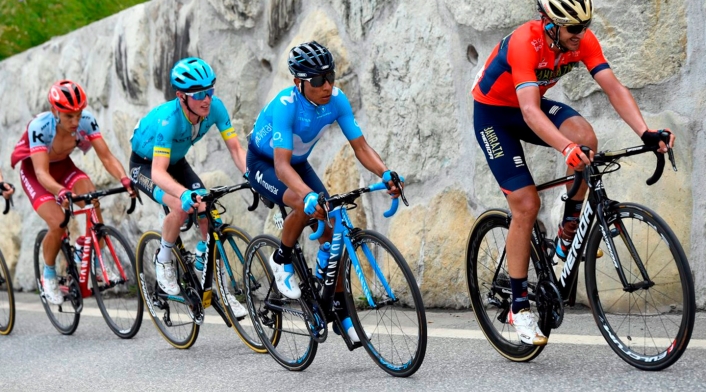 Nairo Quintana, ciclista colombiano al servicio de Movistar Team, en la Vuelta a Suiza