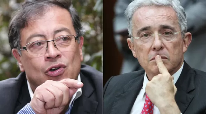 Gustavo Petro y Álvaro Uribe, en permanente enfrentamiento.
