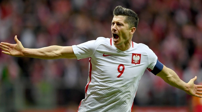 Robert Lewandowski, delantero de la Selección de Polonia