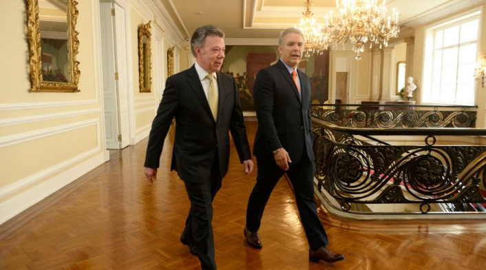 Iván Duque y Juan Manuel Santos iniciaron el empalme Iván Duque y Juan Manuel Santos iniciaron el empalme
