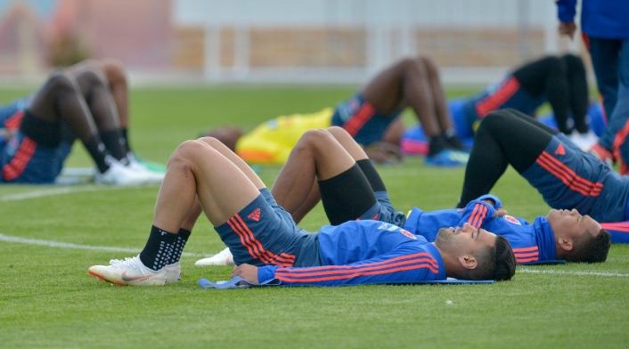 Selección Colombia en entrenamiento