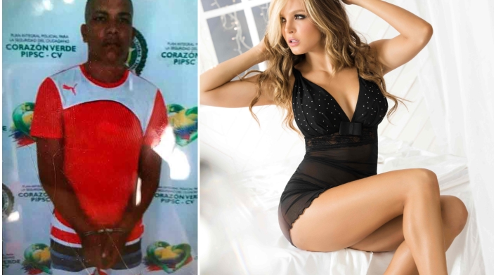 El detenido alias Caras y la modelo Elizabeth Loaiza