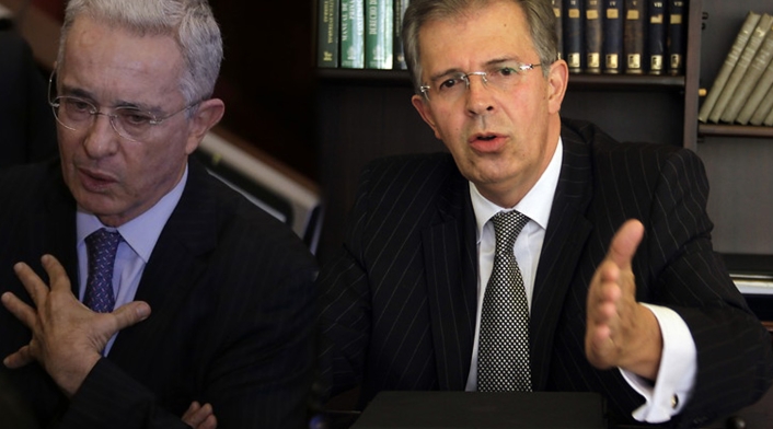 Álvaro Uribe Vélez (izq) y Jaime Arrubla (der)