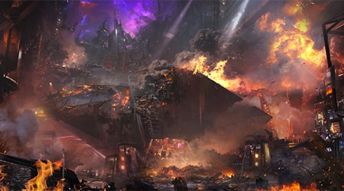 Destrucción de sala del coleccionista, arte conceptual de Avengers: Infinity War