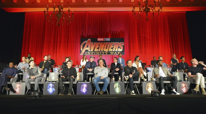 El cast de Avengers: Infinity War en una gran rueda de prensa