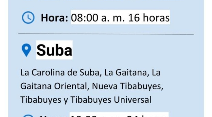 Cortes de agua 10 de julio
