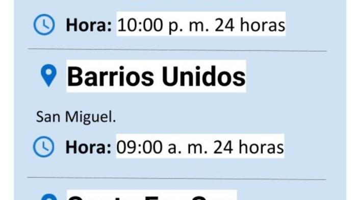 Cortes de agua jueves 19 de julio