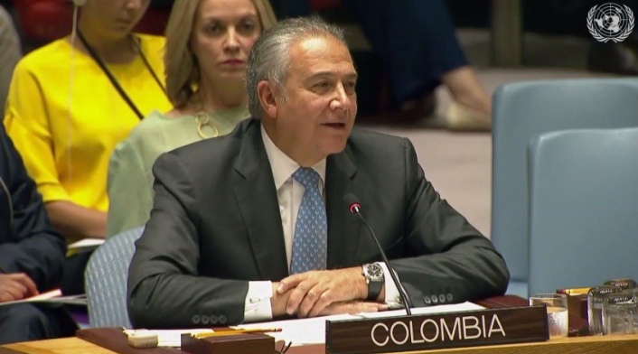 Vicepresidente Óscar Naranjo ante el Consejo de Seguridad de la ONU.