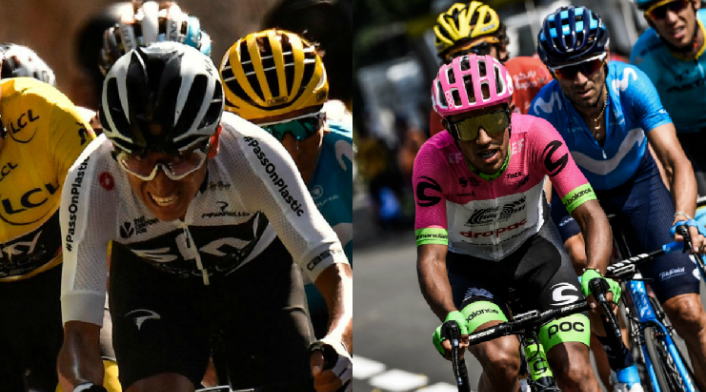 Egan Bernal y Daniel Martínez, ciclistas colombianos