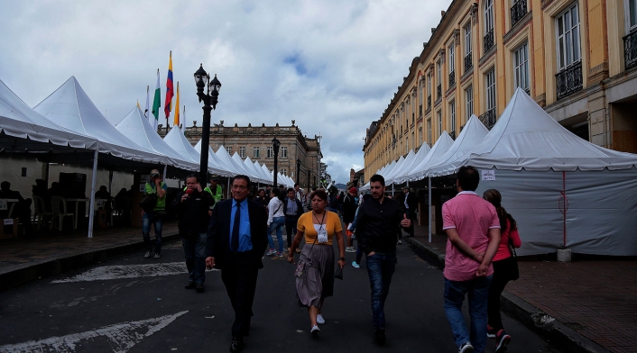 La Plaza de Bolívar de Bogotá en una jornada de elecciones