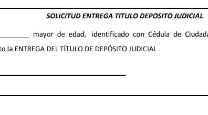 Entrega título depósito judicial